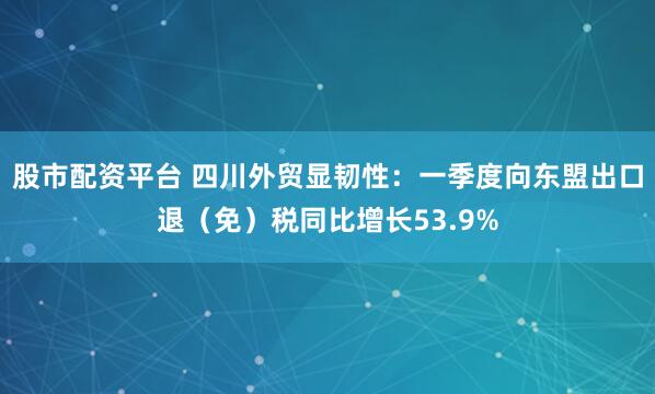 股市配资平台 四川外贸显韧性：一季度向东盟出口退（免）税同比增长53.9%
